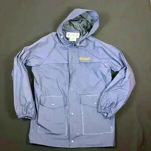 Columbia Sportswear Company unisex size small rain jacket with pockets navy blue